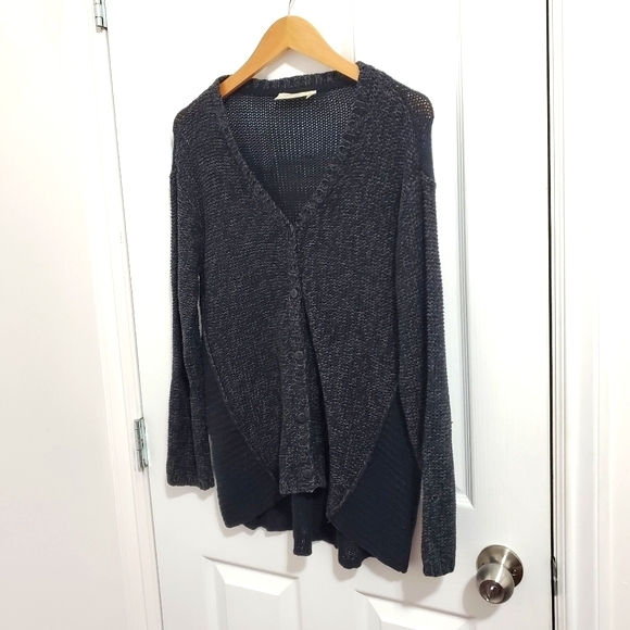 Black Grey Knit Cardigan - Picture 4 of 6